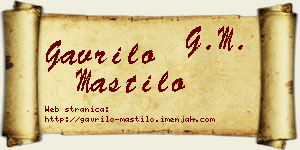 Gavrilo Mastilo vizit kartica